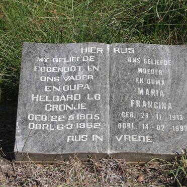 CRONJE Helgard L.G. 1905-1962 &amp; Maria Francina 1913-1997