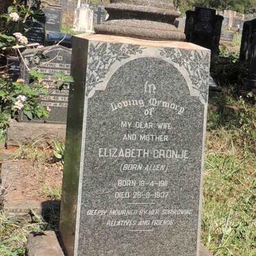 CRONJE Elizabeth nee ALLEN 1911-1937