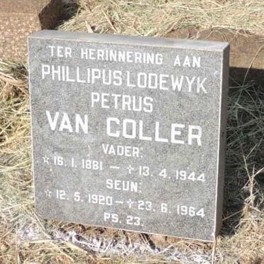 COLLER Phillipus Lodewyk Petrus, van 1881-1944 :: VAN COLLER 1920-1964