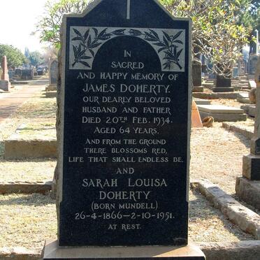DOHERTY James -1934 &amp; Sarah Louisa MUNDELL 1866-1951