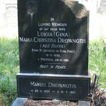 DREPANIOTIS Manuel 1900-1967 &amp; Luigia Maria Christina BUFFA 1895-1961