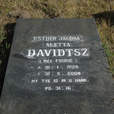 DAVIDTSZ Esther Jacoba Aletta nee FOURIE 1926-2000