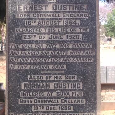 DUSTING Ernest 1864-1920 :: DUSTING Norman 1886-1932