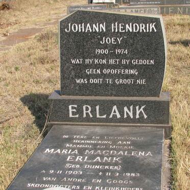 ERLANK Johann Hendrik 1900-1974 &amp; Maria Magdalena DUNCKER 1903-1983
