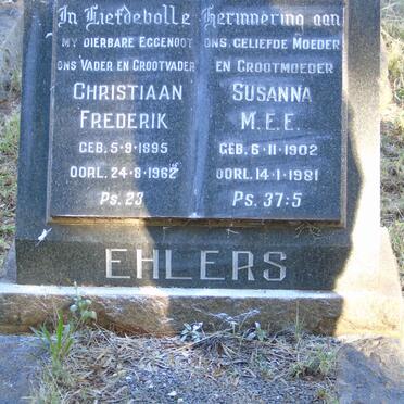EHLERS Christiaan Frederik 1895-1962 &amp; Susanna M.E.E. 1902-1981