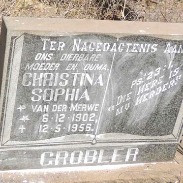 GROBLER Christina Sophia nee VAN DER MERWE 1902-1956
