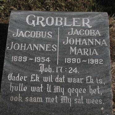 GROBLER Jacobus Johannes 1889-1954 & Jacoba Johanna Maria 1890-1982