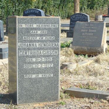 GIBSON Daniel Frederik 1898-1968 &amp; Johanna Hendriena Gertruida 1901-1972