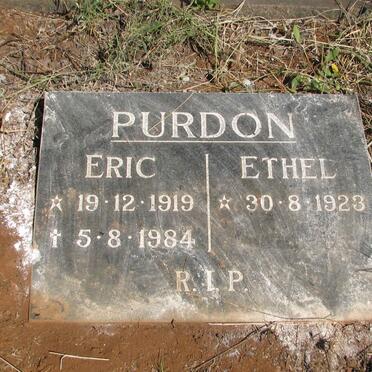 PURDON Eric 1919-1984 &amp; Ethel 1923-