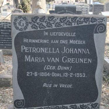 GREUNEN Petronella Johanna Maria, van nee DUNN 1864-1953