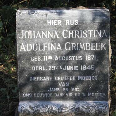 GRIMBEEK Johanna Christina Adolfina 1871-1945