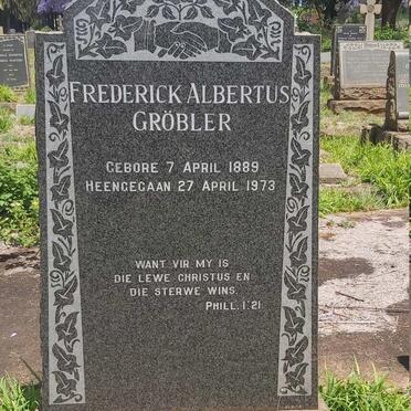 GROBLER Frederick Albertus 1889-1973