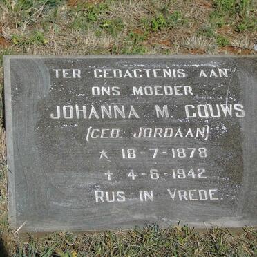 GOUWS Johanna M. nee JORDAAN 1878-1942