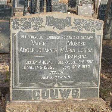 GOUWS Adolf Johannes 1874-1955 & Maria Louisa Fransina KRUGEL 1882-1972