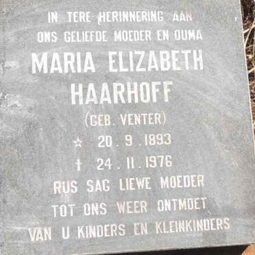 HAARHOFF Maria Elizabeth nee VENTER 1893-1976