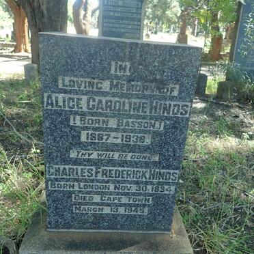 HINDS Charles Frederick 1884-1945 &amp; Alice Caroline BASSON 1887-1938
