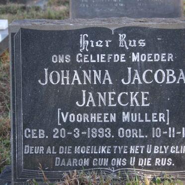 JANECKE Johanna Jacoba previously MULLER 1893-1961