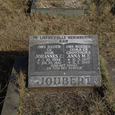 JOUBERT Anna M.E. 1907-1989 :: JOUBERT Johannes C. 1934-1961