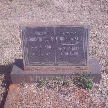 KRITZINGER Christoffel B. 1889-1967 &amp; Cornelia M.J. ROSSOUW 1892-1968
