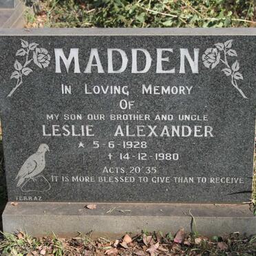 MADDEN Leslie Alexander 1928-1980