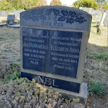 NEL Jan Bernardus 1886-1987 &amp; Elizabeth Anna ERASMUS 1887-1964