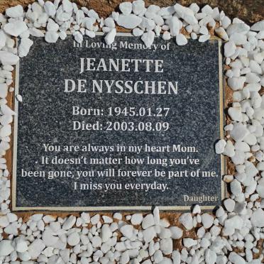 NYSSCHEN Jeanette, de 1945-2003