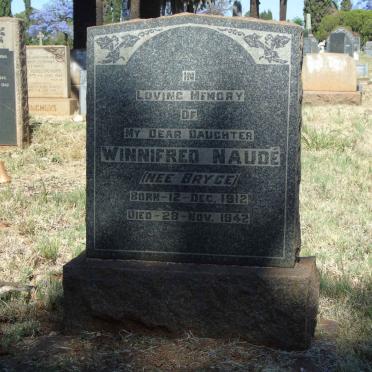 NAUDE Winnifred nee BRYCE 1912-1942