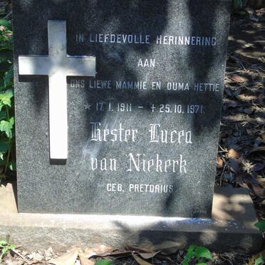 NIEKERK Hester Lucea, van nee PRETORIUS 1911-1971