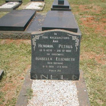 NEL Hendrik Petrus 1870-1961 &amp; Isabella Elizabeth SNYMAN 1891-1975