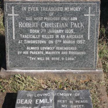 PALK Emily 1909-1978 :: PALK Robert Christian 1935-1957