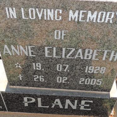 PLANE Anne Elizabeth 1928-2005