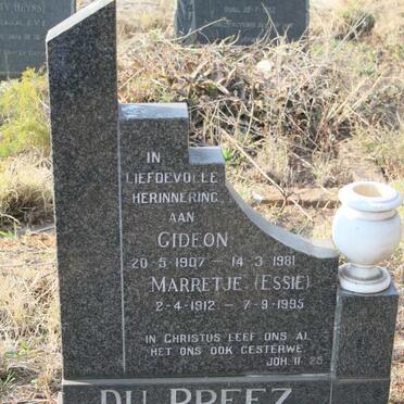 PREEZ Gideon, du 1907-1981 &amp; Marretjie 1912-1995