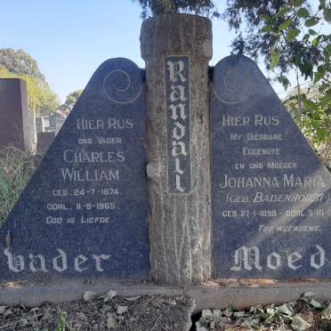 RANDALL Charles William 1874-1964 &amp; Johanna Maria BADENHORST 1898-1961