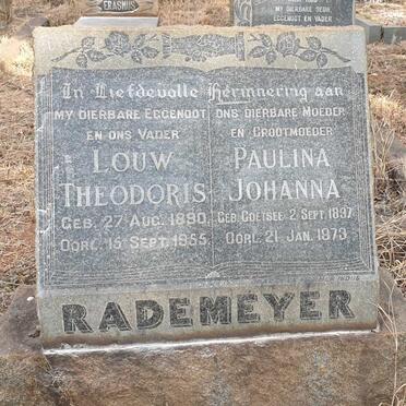 RADEMEYER Louw Theodoris 1890-1955 & Paulina Johanna COETSEE 1897-1973