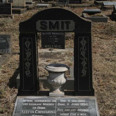 SMIT Aletta Catharina nee RAATH 1883-1953 :: WILLEMSE Hester Magdalena nee SMIT 19??-19??