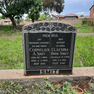 SMIT Cornelius A. 1884-1958 &amp; Classina Dirk PRINSLOO 1878-1963