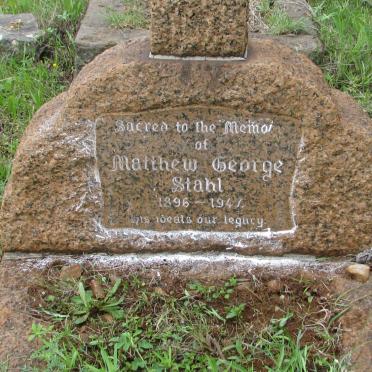 STAHL Matthew George 1896-1947