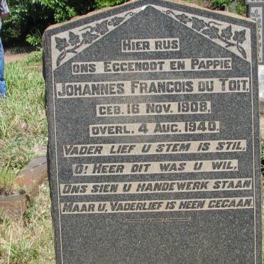 TOIT Johannes Francois, du 1908-1940