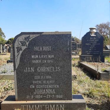 TIMMERMAN Jan Cornelis 1904-1971 &amp; Johanna 1904-1986