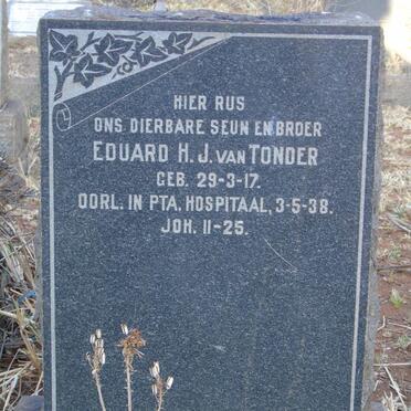 TONDER Eduard H.J., van 1917-1938