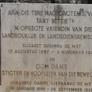 WET Johannes Daniel Stephanus, de 1898-1958 &amp; Elizabet Susanna 1897-1946 