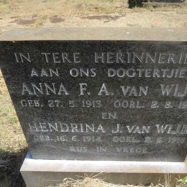 WIJK Anna F.A., van 1913-1916 :: WIJK Hendrina J., van 1914-1916