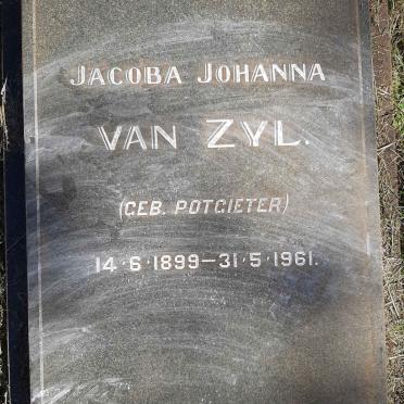 ZYL Jacoba Johanna, van nee POTGIETER 1899-1961