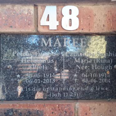 MAREE Petrus Jacobus Hermanus 1914-2013 &amp; Catharina Sophia Maria HOUGH 1918-2004