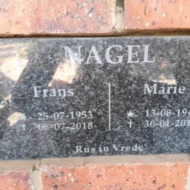 NAGEL Frans 1953-2018 &amp; Marie 1943-2016