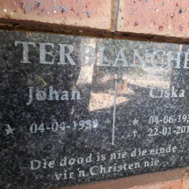 TERBLANCHÉ Johan 1938- &amp; Ciska 1937-2014
