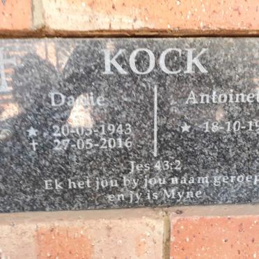 KOCK Danie 1943-2016 &amp; Antoinette 1940-