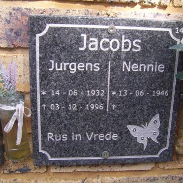 JACOBS Jurgens 1932-1996 &amp; Nennie 1946-