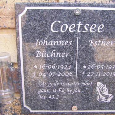 COETSEE Johannes Buchner 1924-2006 &amp; Esther 1930-2015
