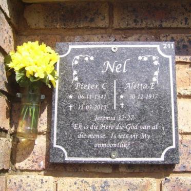 NEL Pieter C. 1941-2013 &amp; Aletta E. 1937-